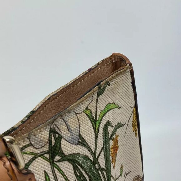 GUCCI Flora floral pattern flower Shoulder Bag Canvas/Leather Multicolore - Picture 6 of 15